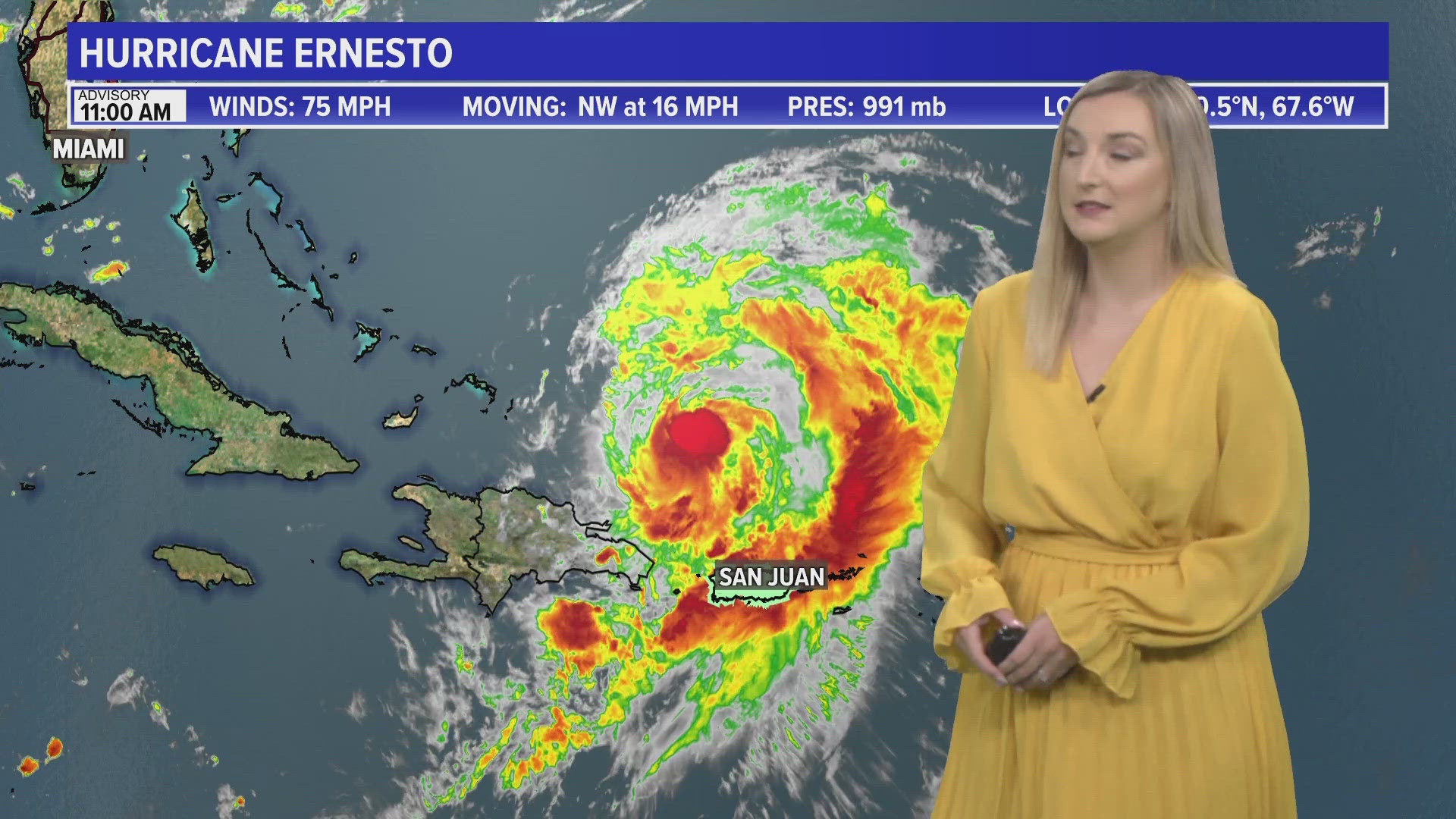 Ernesto is forecast to be a Major Category 3 hurricane by Friday