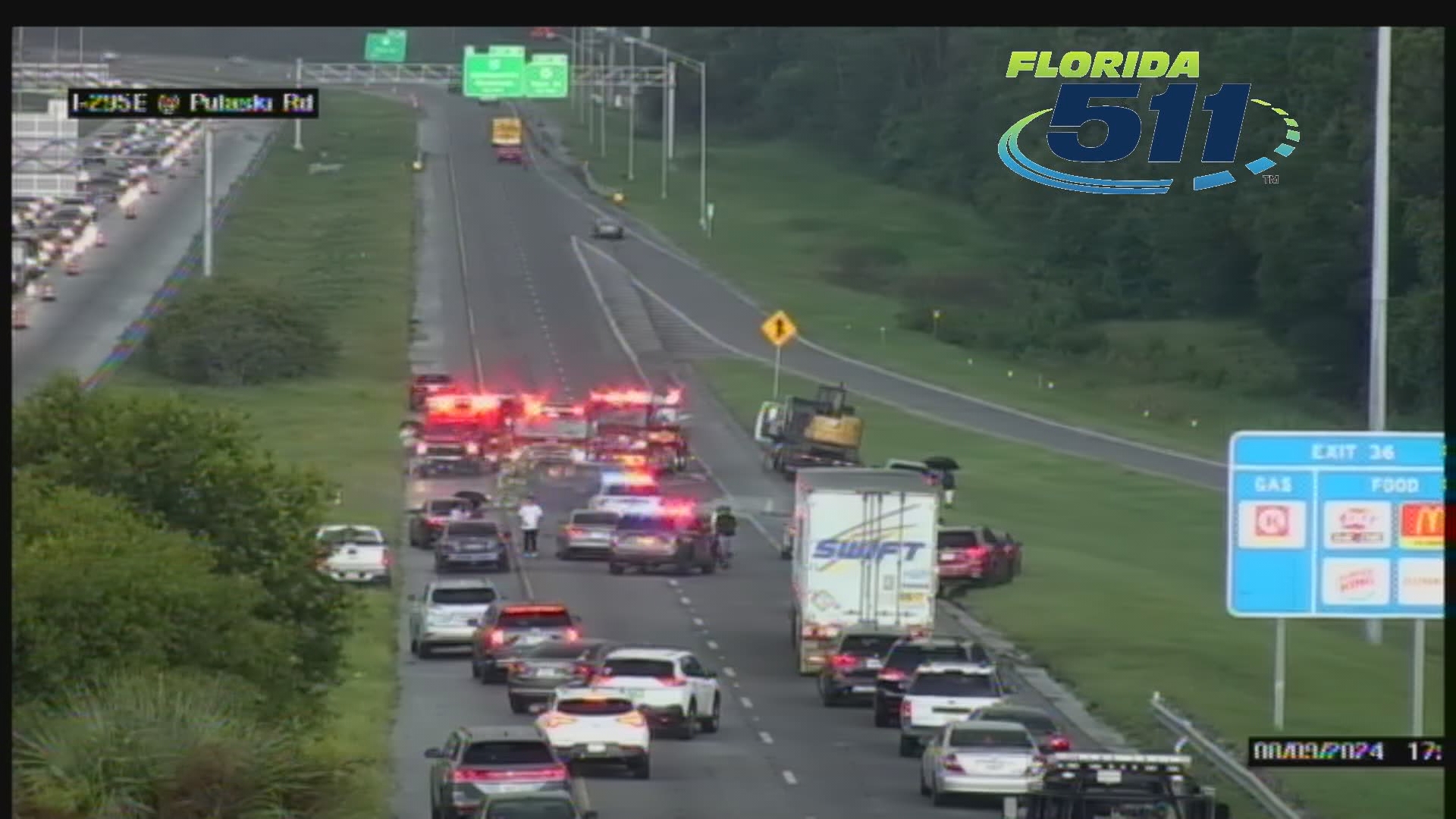 The crash closed all lanes Friday afternoon.